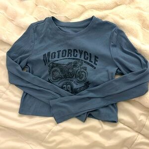 Blue graphic crop top